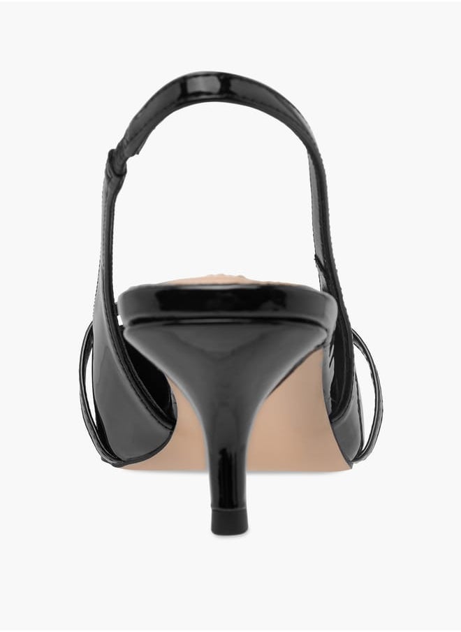 ELLE Women's Logo Accent Slingback Shoes with Stiletto Heels  - Image 5