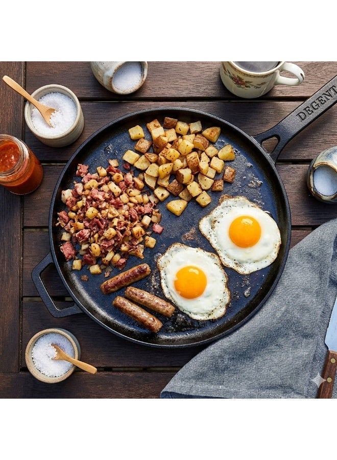 Decent Cast Iron Multipurpose Tawa 28 cm | Heavy Pre-Seasoned Cast Iron Pan for Dosa, Chapati, Paratha, Chilla & Pancakes | Gas & Induction Compatible - Image 5