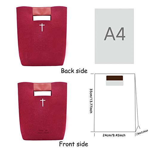 aolaso Bible Bags for Women, Felt Carrying Bible Book Case Church Bag Christian Gift - Image 4