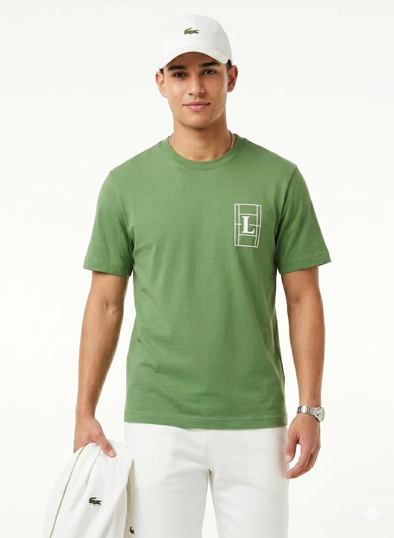 لاكوست Classic Fit Embroidered Heavy  T-Shirt