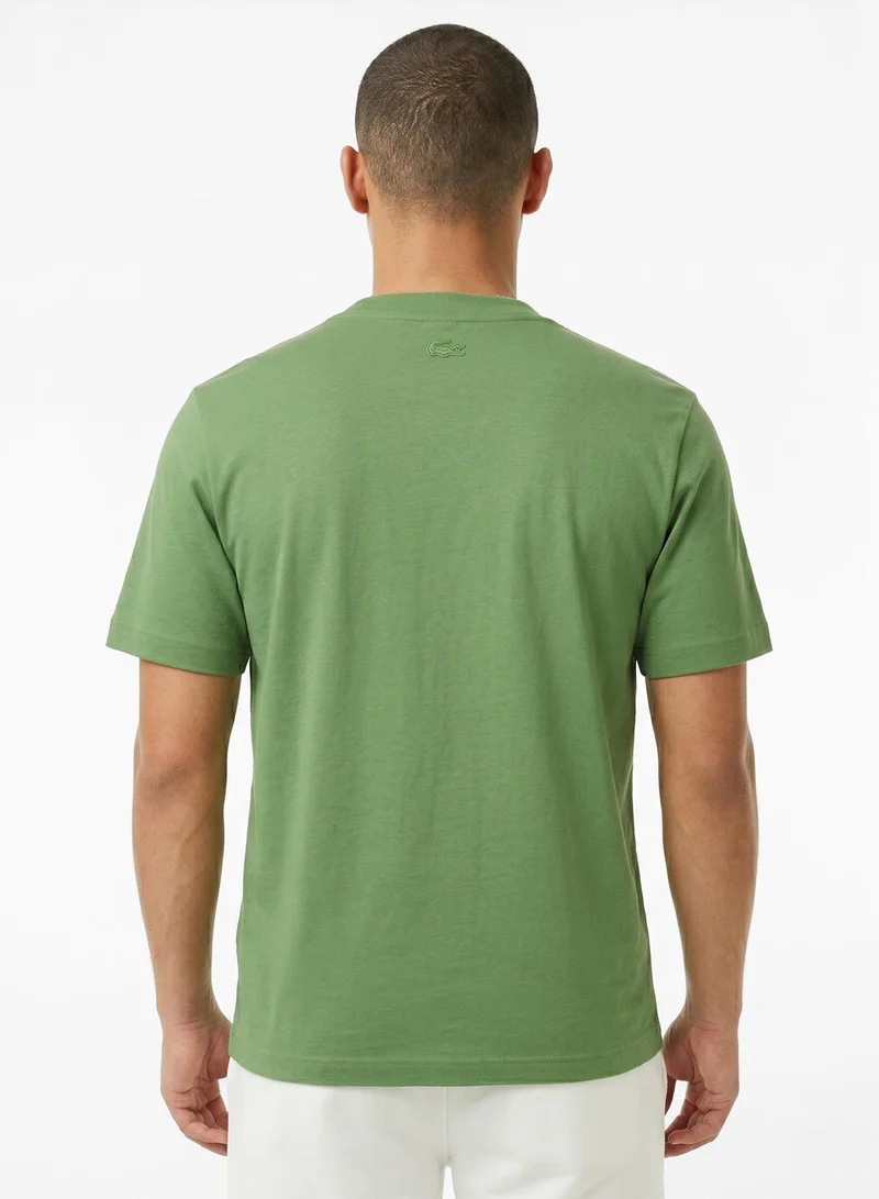 لاكوست Classic Fit Embroidered Heavy  T-Shirt