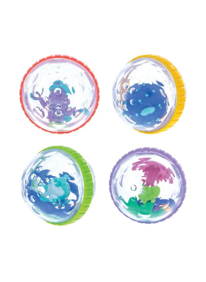 Nuby Nuby Bubbly Buds Interactive Bath Set - (4-Pack) Baby Bath Toys - 6+ Months  - Image 1