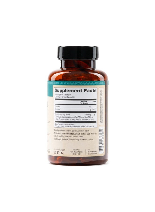 NatureWise Omega 3 Fish Oil - 500 mg Omega-3 per softgel - EPA & DHA - Immune Support, Brain & Heart Health, Optimal Wellness - Gluten-Free, Soy-Free, Non-GMO - 60 Softgels[2-Month Supply] - Image 5