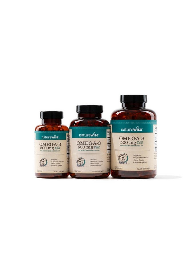 NatureWise Omega 3 Fish Oil - 500 mg Omega-3 per softgel - EPA & DHA - Immune Support, Brain & Heart Health, Optimal Wellness - Gluten-Free, Soy-Free, Non-GMO - 60 Softgels[2-Month Supply] - Image 3