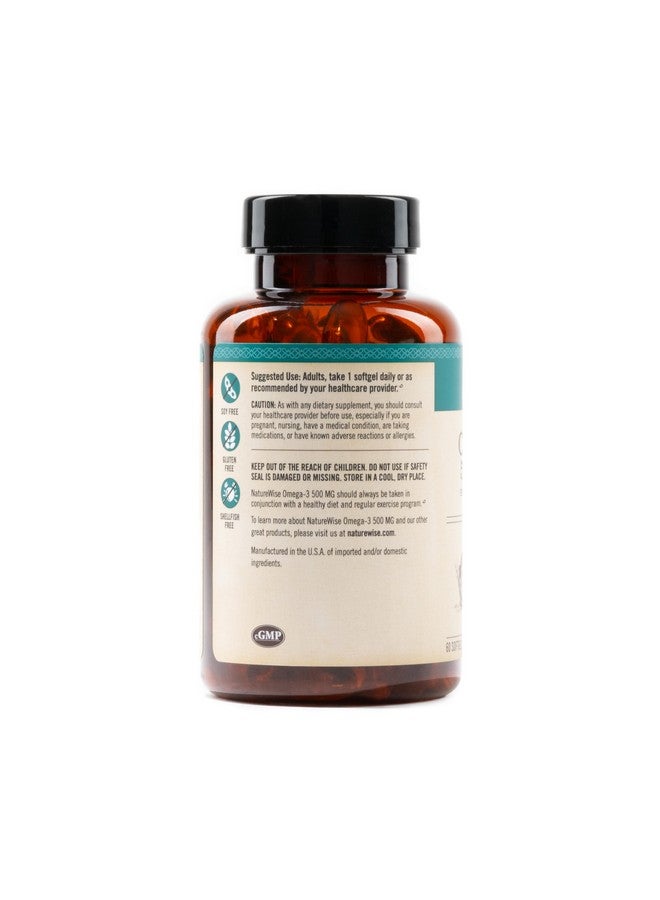 NatureWise Omega 3 Fish Oil - 500 mg Omega-3 per softgel - EPA & DHA - Immune Support, Brain & Heart Health, Optimal Wellness - Gluten-Free, Soy-Free, Non-GMO - 60 Softgels[2-Month Supply] - Image 4