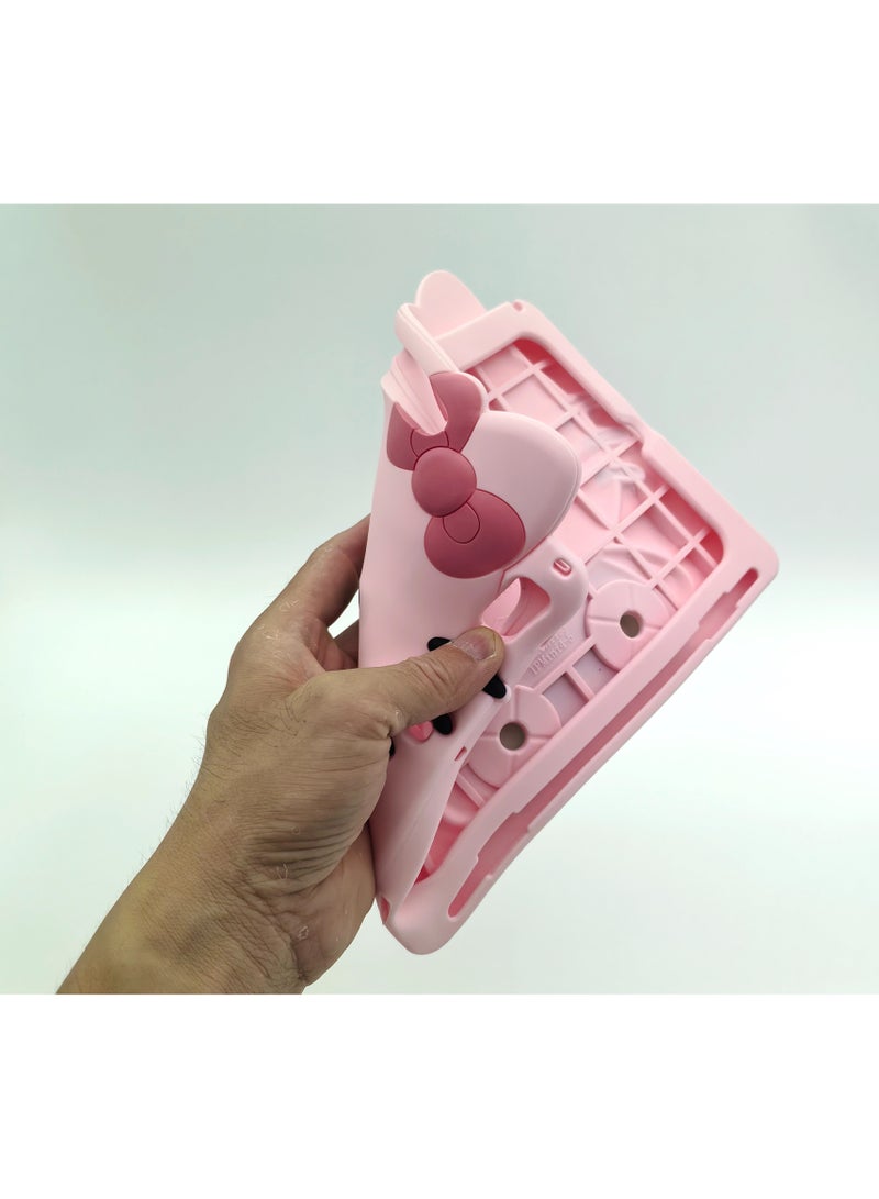 VKL Kids Case Compatible with iPad (A16) 11th/10th Generation (2025/2022), Shockproof Silicone Protective Cover with Stand, Shoulder Strap,pink - Image 2