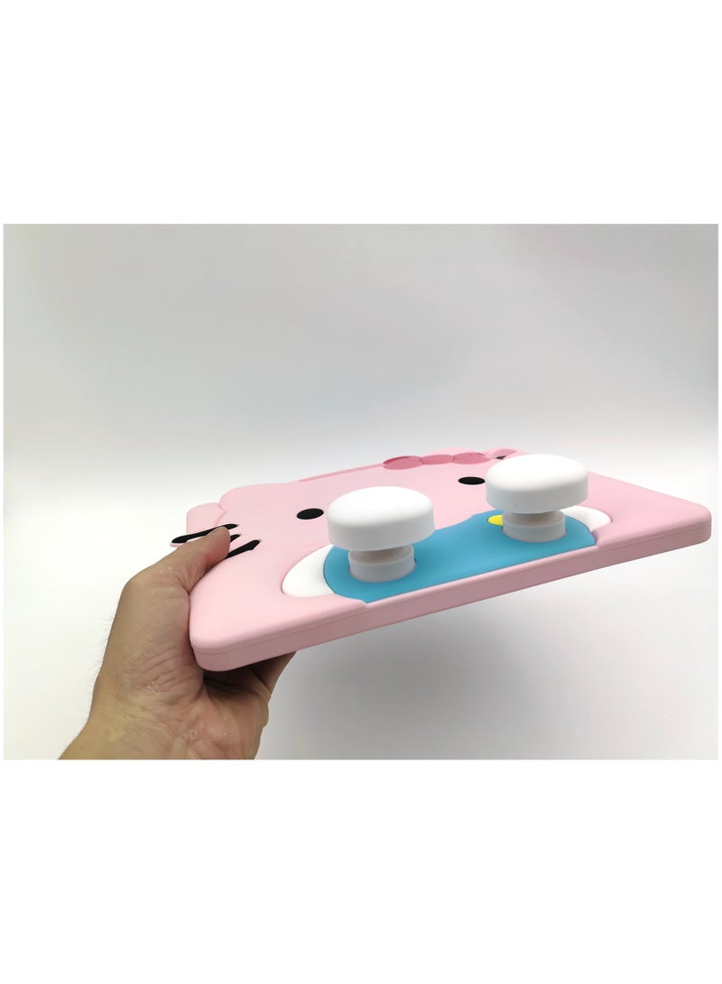 VKL Kids Case Compatible with iPad (A16) 11th/10th Generation (2025/2022), Shockproof Silicone Protective Cover with Stand, Shoulder Strap,pink - Image 4