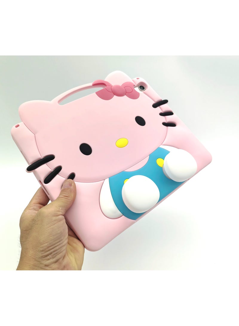 VKL Kids Case Compatible with iPad (A16) 11th/10th Generation (2025/2022), Shockproof Silicone Protective Cover with Stand, Shoulder Strap,pink - Image 5