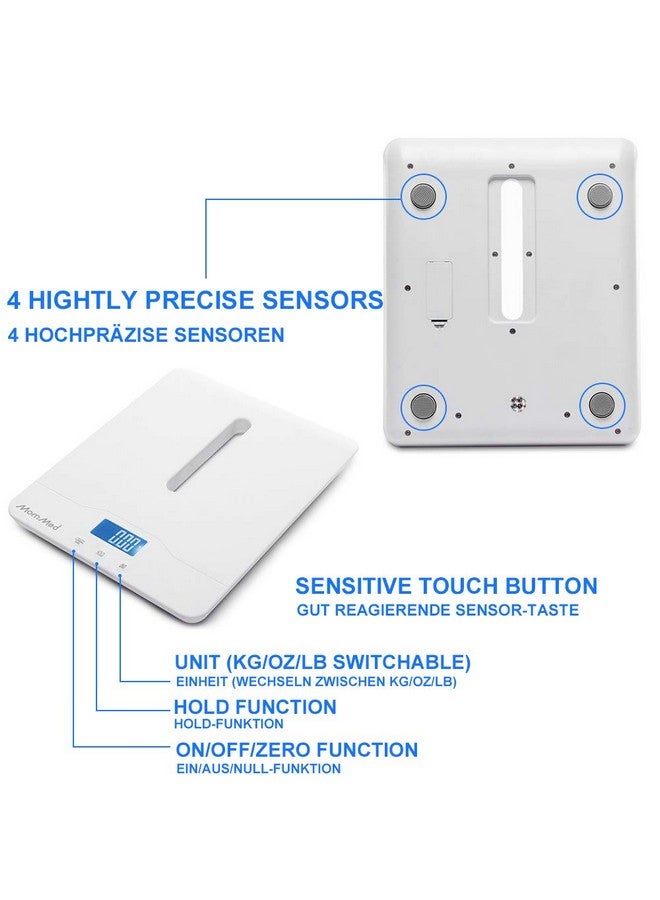 MomMed Baby Scale, Multi-Function Toddler Scale, Baby Scale Digital, Pet Scale, Infant Scale with Hold Function, Blue Backlight, Weight and Height Track - Image 2