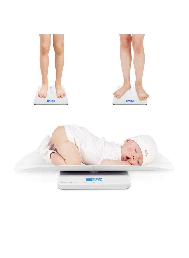 MomMed Baby Scale, Multi-Function Toddler Scale, Baby Scale Digital, Pet Scale, Infant Scale with Hold Function, Blue Backlight, Weight and Height Track - Image 1