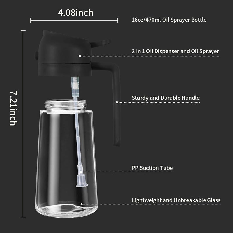 Fruhrer Glass auto Oil Dispenser with Capacity Marking Vinegar Olive Oil seasonings for Hotels Home and Restoras - Image 4