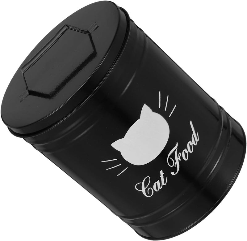 Airtight Black Metal Pet Food Storage Bin with Lid Dog Treat Jar and Cat Food Canister for Home Kitchen for Dog Biscuit and Snack Organization - Image 1