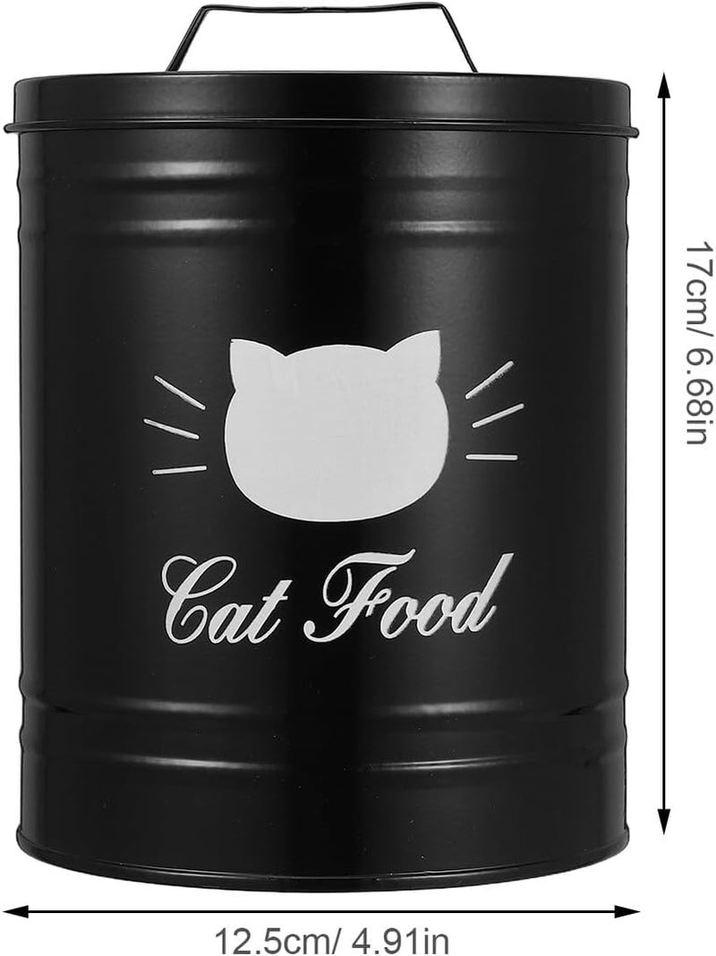 Airtight Black Metal Pet Food Storage Bin with Lid Dog Treat Jar and Cat Food Canister for Home Kitchen for Dog Biscuit and Snack Organization - Image 2