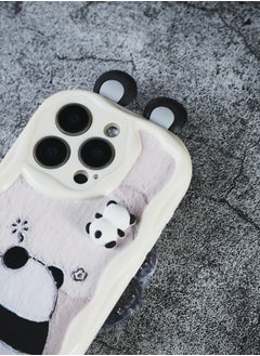 ShebSheb Cute iPhone 16 Pro Max Case Cartoon Animal 3D Ears Wavy Edge Protector,Soft Silicone Back Phone Cover  - Image 4