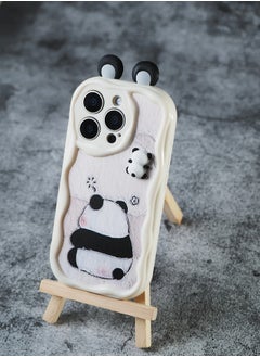ShebSheb Cute iPhone 16 Pro Max Case Cartoon Animal 3D Ears Wavy Edge Protector,Soft Silicone Back Phone Cover  - Image 2