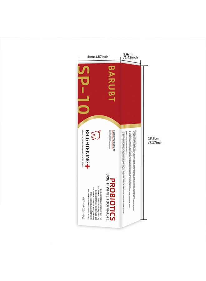 BARUBT Sp10 Probiotic Toothpaste, Sp 10 Probiotic Whitening Toothpaste, Probiotic Stain Removal Whitening Toothpaste, Super Whitening Toothpaste, Fresh Breath Stain Removal, Deep Cleaning Care - Image 1