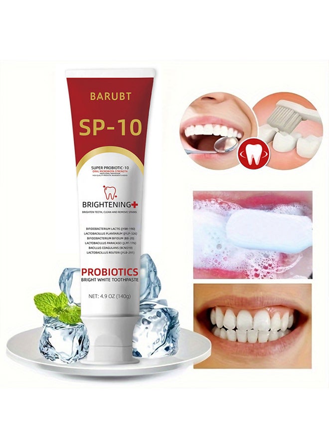 BARUBT Sp10 Probiotic Toothpaste, Sp 10 Probiotic Whitening Toothpaste, Probiotic Stain Removal Whitening Toothpaste, Super Whitening Toothpaste, Fresh Breath Stain Removal, Deep Cleaning Care - Image 4