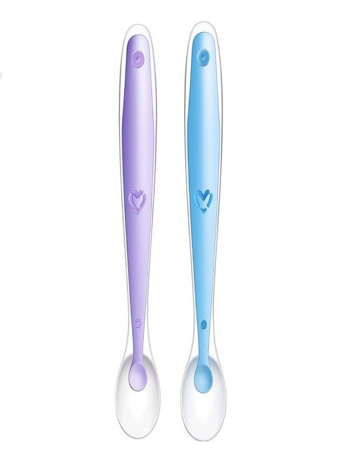 Teclican 2nd Stage Silicone Spoon - Baby Spoons - Weaning Spoons - Ergonomic Handle - (Blue) - Image 2