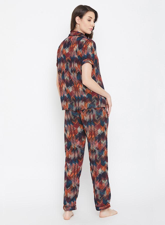 Clovia Women Multicolor Printed Cotton Pyjama Set - Image 4