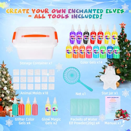 Shabebe Magic Water Elf Toy Kit 20 Magic Gels 2 GlowinTheDark 18 Sea Creature Molds DIY Aqua Fairy Water Gel Crafts Toy Make Water Pets Squishy Figures Fun Birthday Gift for Kids Ages 3 - Image 5