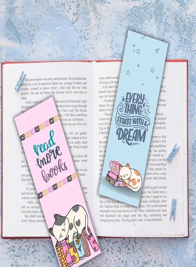 EKDALI Bookmarks Set of 16| 350 GSM Thick Book Marks| Matte Finished NO Repeat Designs Motivational Quotes Theme Bookmark |Size 2 x 6 inches - Image 4
