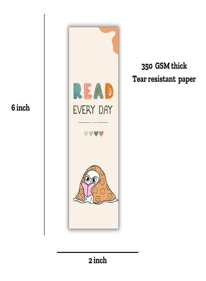 EKDALI Bookmarks Set of 16| 350 GSM Thick Book Marks| Matte Finished NO Repeat Designs Motivational Quotes Theme Bookmark |Size 2 x 6 inches - Image 2