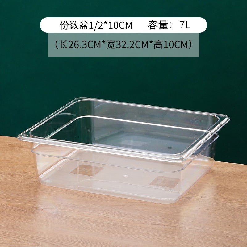 Serving Box, Portion Basin, Malatang Dish Display Box, Dish Selection, Drop-Resistant, Heat-Resistant, Transparent Plastic Pc Flip-Top Seasoning Box - Image 1