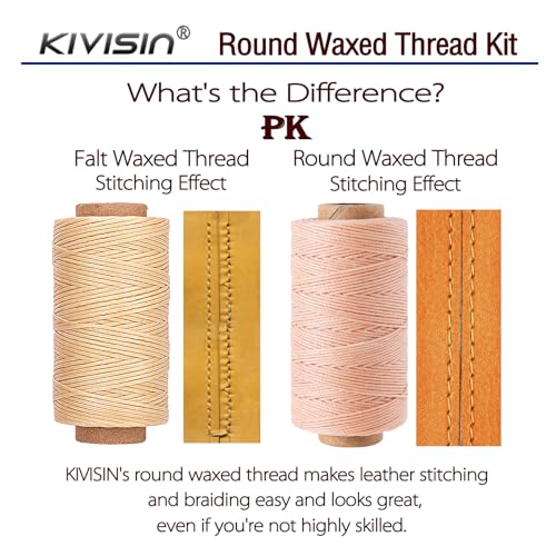 KIVISIN 0.55mm Bonded Round Waxed Polyester Thread 76 Yards Each, 12 Rainbow Color Wax Coated String Thin Cord for Micro Macrame, Bracelets Braided, Leather Sewing, Stitching, Beading and Bookbinding - Image 4