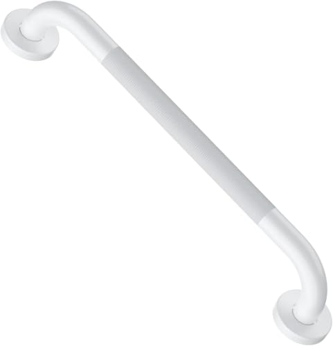 ZUEXT 16 Inch Oil Rubbed White Shower Grab Bar w/Anti Slip Grip, ZUEXT Stainless Steel Bath Grab Bar,Bathroom Balance Bar, Wall Mount Safety Handrail Support, Handicap Injury Elderly Senior Assist Handle - Image 1
