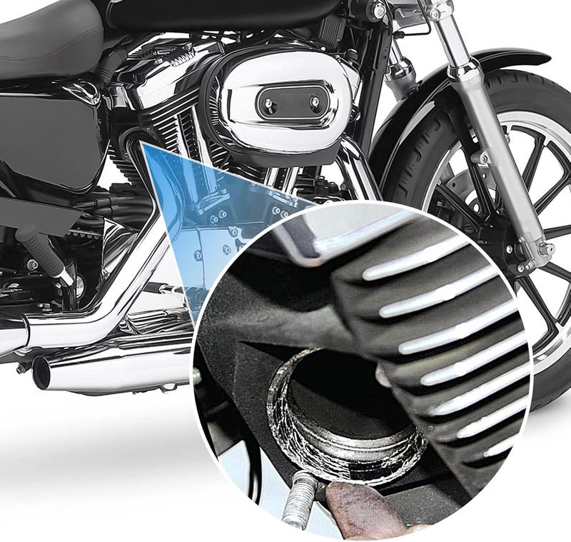 Dasen Exhaust Gasket Steel Mesh Style Crush Seal Exhaust Port Gasket Kits Compatible with Harley Big Twin and Sportster XL 1984-2024 Replace for 17048-98 2PCS - Image 3