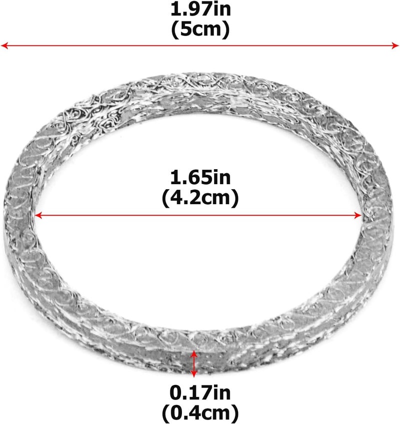 Dasen Exhaust Gasket Steel Mesh Style Crush Seal Exhaust Port Gasket Kits Compatible with Harley Big Twin and Sportster XL 1984-2024 Replace for 17048-98 2PCS - Image 2