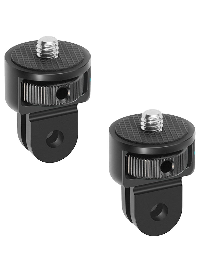 2PC Camera Tripod Mount for Gopro Adapter, 360° Adjustment 1/4-20 Screw Conversion Adapter for GoPro Hero10, Insta360 ONE X3, X2, Go 2 3, Yi and Other Action Cameras - Image 1