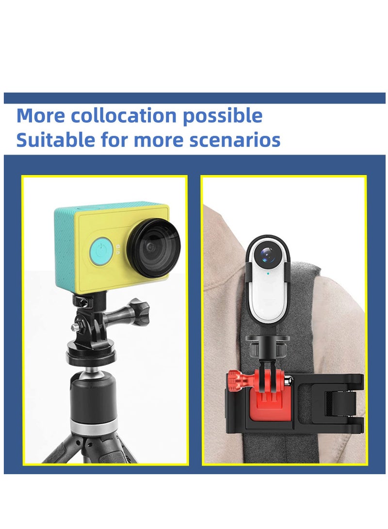 2PC Camera Tripod Mount for Gopro Adapter, 360° Adjustment 1/4-20 Screw Conversion Adapter for GoPro Hero10, Insta360 ONE X3, X2, Go 2 3, Yi and Other Action Cameras - Image 3