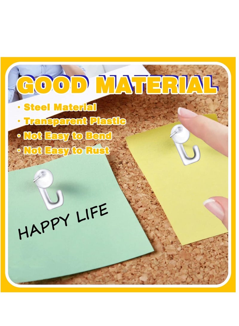 Zikra 100 قطعة دبابيس بلاستيكية، دبابيس دفع، خطافات دبابيس، دبابيس إبهام، خطافات دبابيس، شماعات لدبابيس لوح الفلين، خريطة، تقويم، صور، ملصقات، حلقة مفاتيح، جدار (شفاف) - Image 4