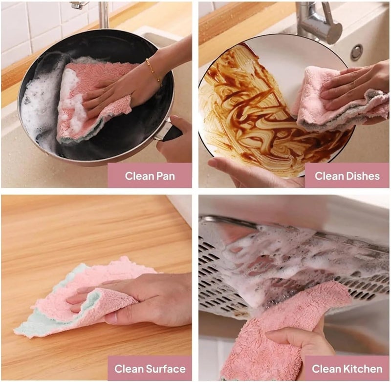 Thickened Cleaning Cloths for Kitchen and Household (1 to 12-Pack Options)(Green,12pcs) - Image 2