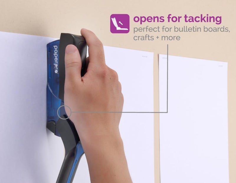 PaperPro Compact Classic Desktop Stapler, 15 Sheet Capacity, No Effort, One Finger, 80% Easier Stapling, Blue - Image 3