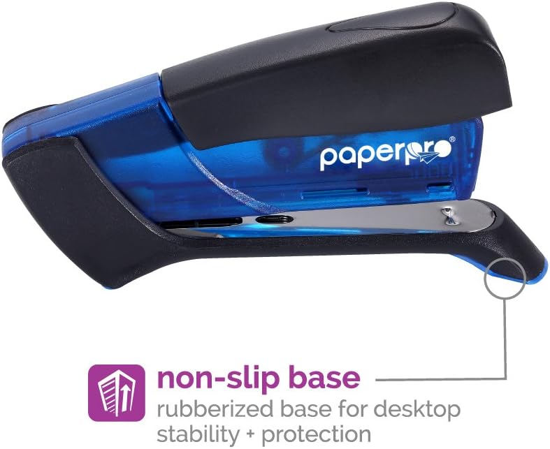 PaperPro Compact Classic Desktop Stapler, 15 Sheet Capacity, No Effort, One Finger, 80% Easier Stapling, Blue - Image 5