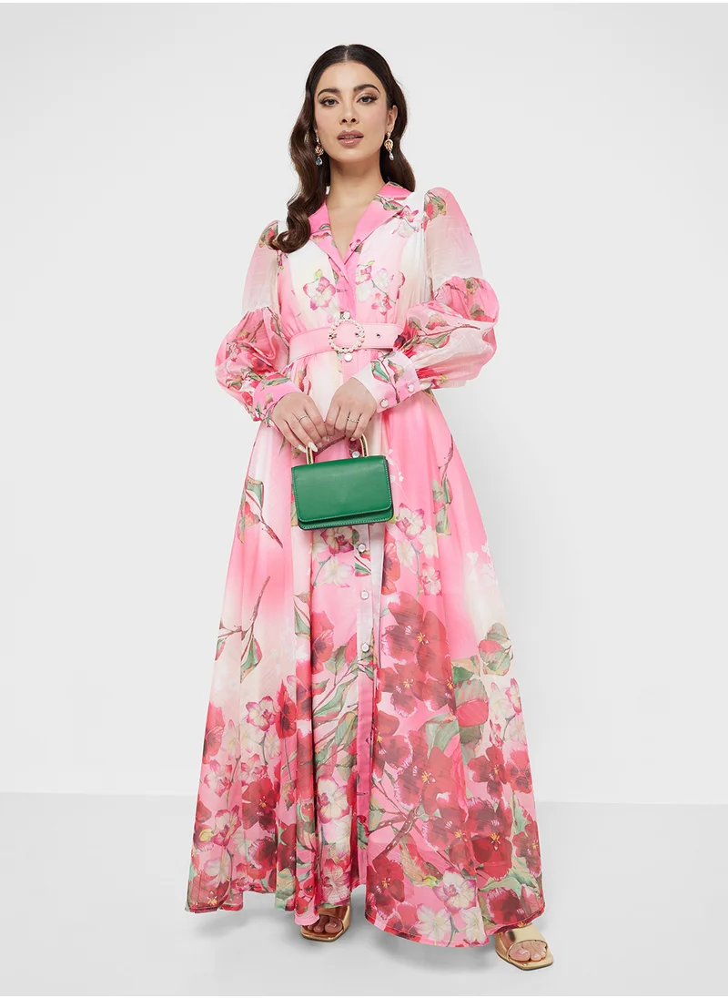 خزانة Floral Print Dress