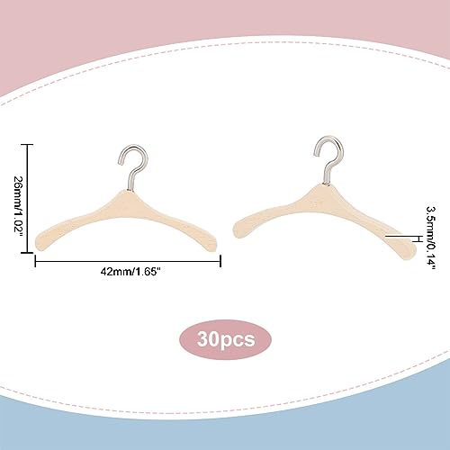 AHANDMAKER 30 Pieces Miniature Clothes Hangers 16inch Mini Doll Clothes Hangers Tiny Garment Rack for Doll Clothes Miniature House Dollhouse Decor 165x1 InchCheck Size First - Image 5