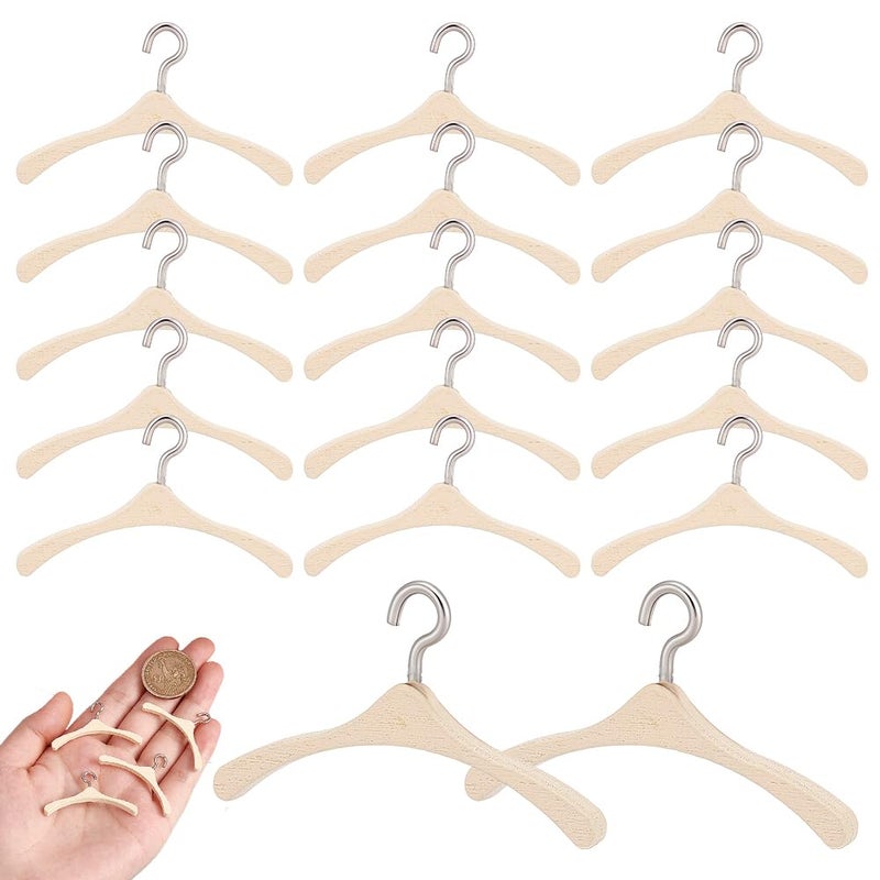 AHANDMAKER 30 Pieces Miniature Clothes Hangers 16inch Mini Doll Clothes Hangers Tiny Garment Rack for Doll Clothes Miniature House Dollhouse Decor 165x1 InchCheck Size First - Image 3
