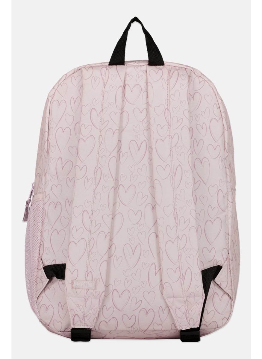Aeropostale Women Heart Print Backpack 32 L x 44 H x 13 W cm, Old Pink Combo  - Image 2