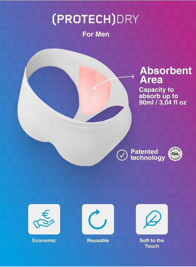 PROTECHDRY PROTECHDRY Washable Urinary Incontinence Cotton Boxer Brief Underwear with Front Absorbent Area - Image 4