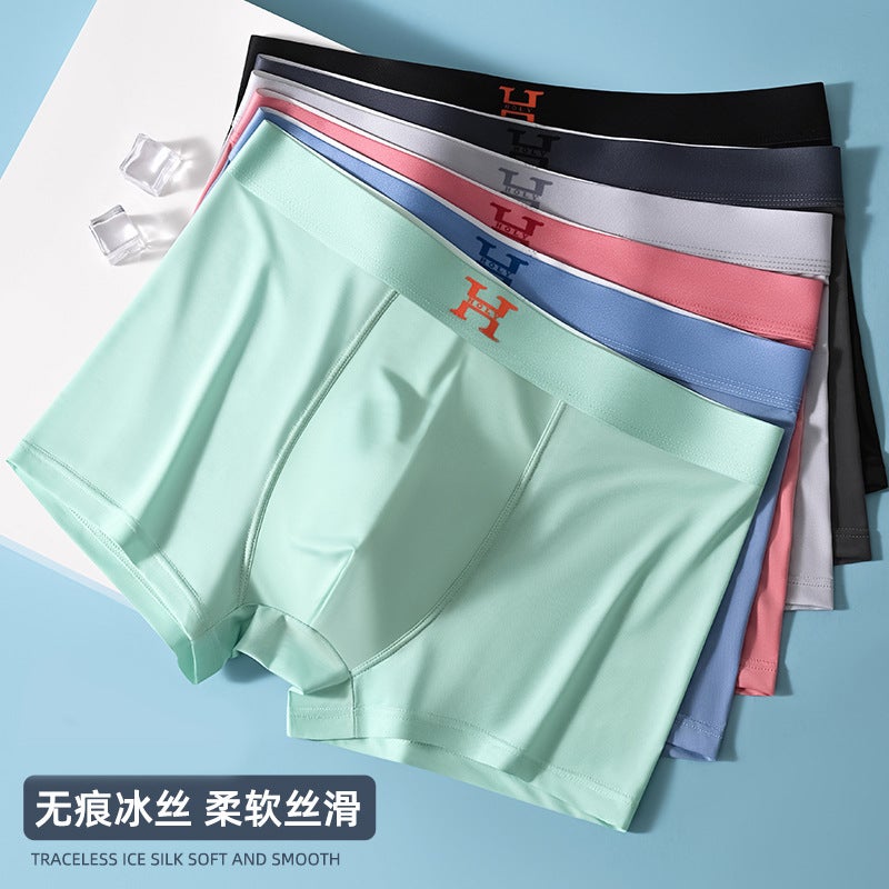 Ice Silk Underwear Men'S Antibacterial Underwear Breathable Seamless Men'S Boxer Underwear Factory - Image 2