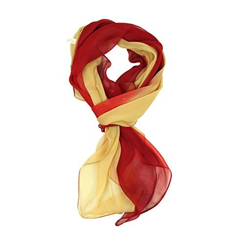 PANTONIGHT Long Chiffon Sheer Scarf Gradient - Pantonight Orange Red Shaded Colors Lightweight Scarf For Womens (Color 089) - Image 3