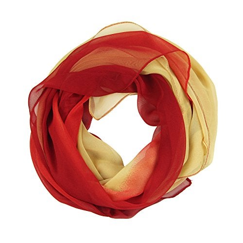 PANTONIGHT Long Chiffon Sheer Scarf Gradient - Pantonight Orange Red Shaded Colors Lightweight Scarf For Womens (Color 089) - Image 4