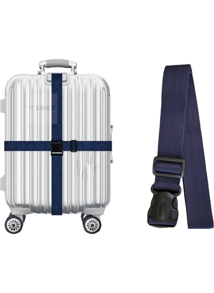 Sar - 1 Piece Suitcase Suitcase Seat Belt Navy Blue - Image 1
