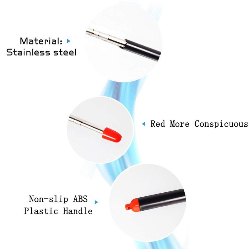 DAITET Telescopic Teachers Pointer,Teaching Pointer Stick for Classroom,Metal Hand Retractable Pointer Extended Length 47.2 Inch, Handheld Presenter Whiteboard Pointer (Black Orange) - Image 5