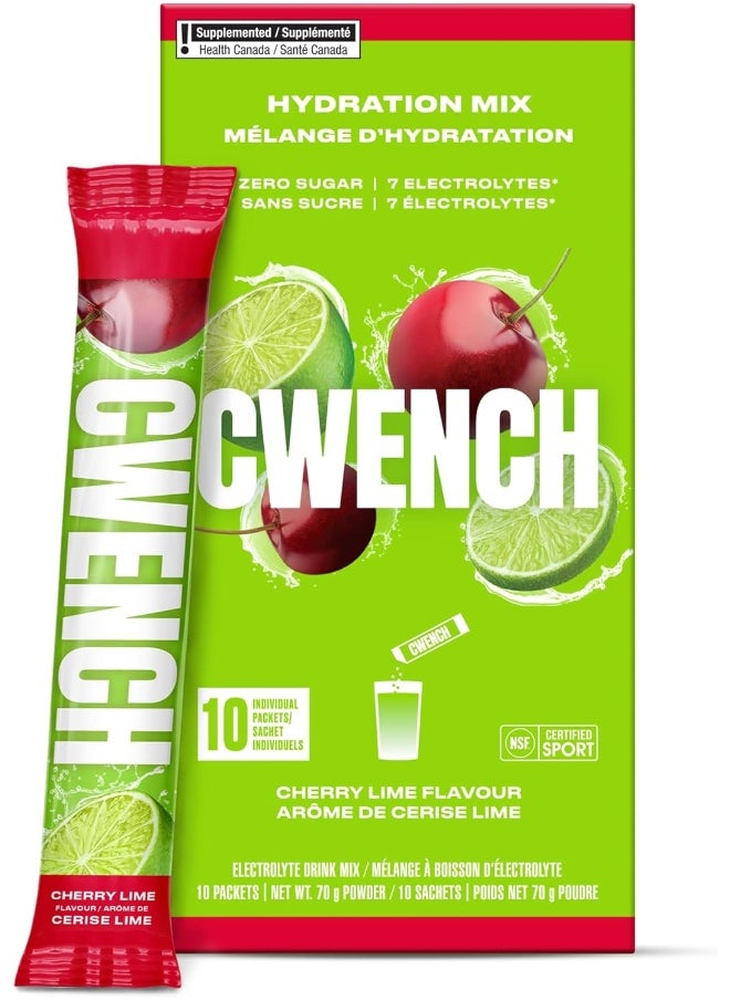 CWENCH HYDRATION - CWENCH HYDRATION Electrolyte Mix + BCAA - Cherry Lime 10 Count - Image 1
