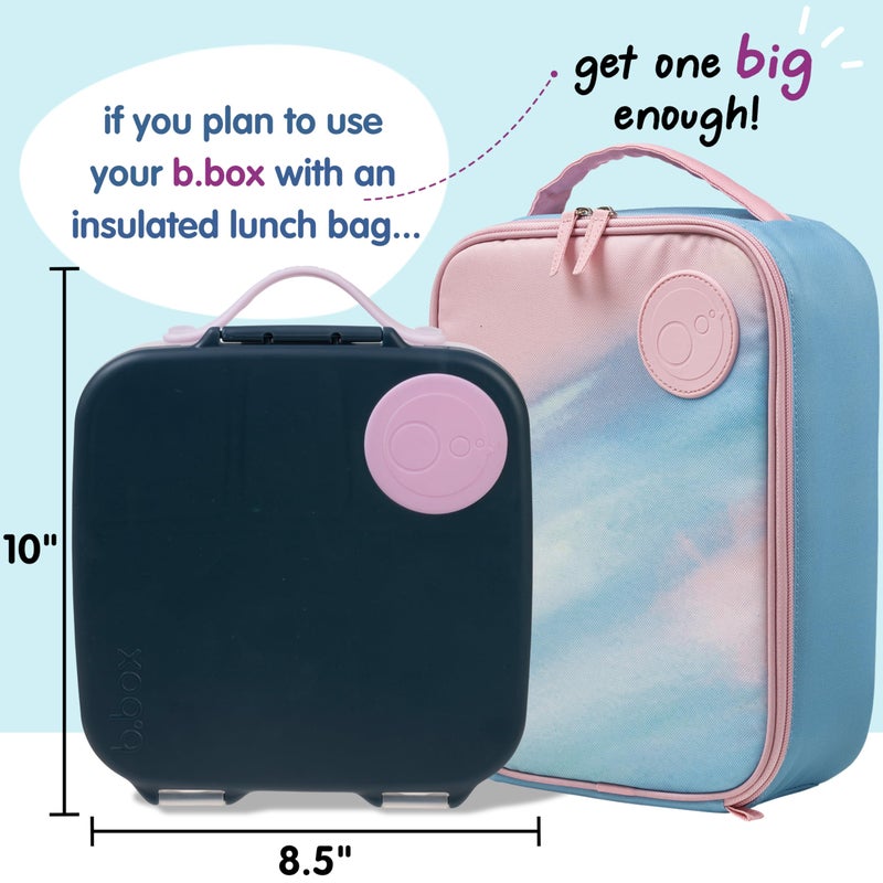b.box Kids Lunch Box - 4 compartments (2 Leak-proof) Bento Box with Cold Pack & Removable Divider Reusable Snack Containers with Lids, Snack Box for Toddlers & Older Kids 8 1/2 cups (Indigo Pink) - Image 2