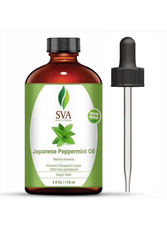 SVA Organics - SVA Japanese Peppermint Essential Oil 4 Oz - 100% Pure, Natural & Premium Therapeutic Grade for Diffuser, Skincare, Haircare, Body Massage, Aromatherapy, Soaps & Candles - Image 1